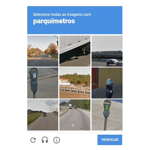 classificação de imagens durante autenticação de recaptcha