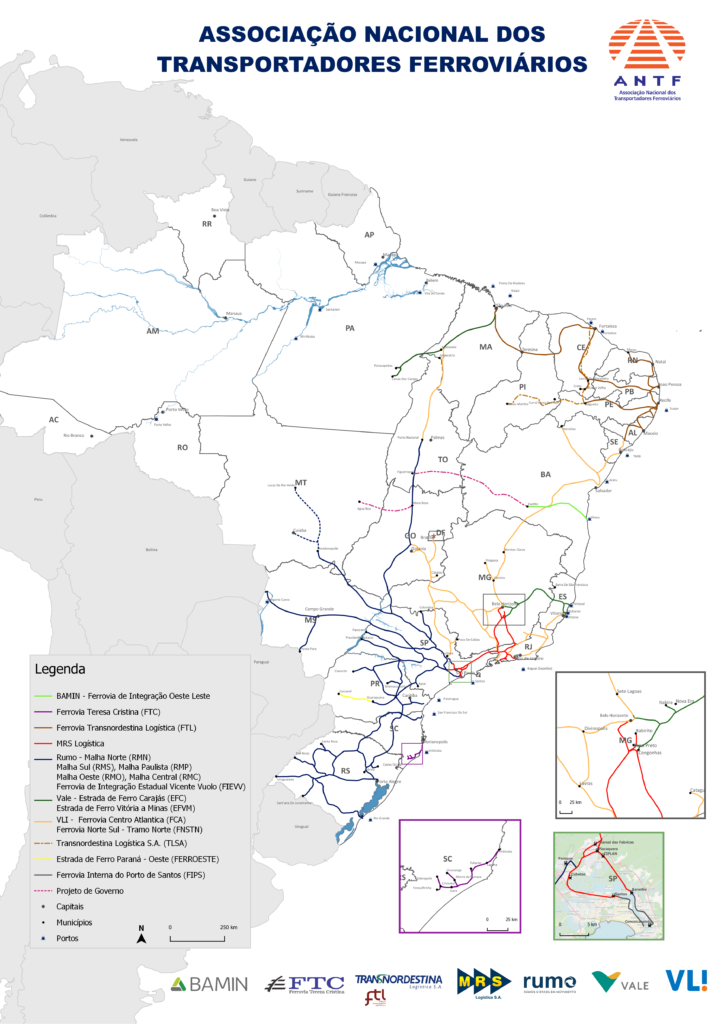 Malha Ferroviária do Brasil.