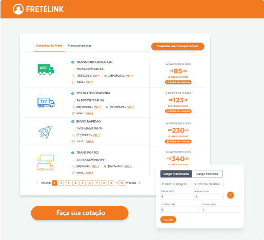 Contratação de frete online